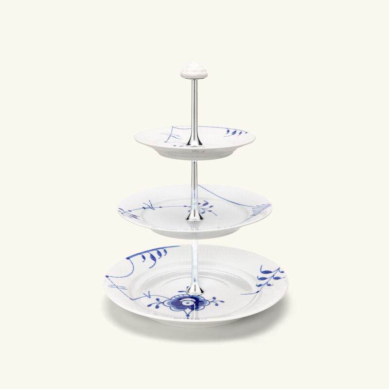 Blue Fluted Mega 3 Tier Cake Stand White royal copenhagen blue fluted mega 3 tier cake stand white