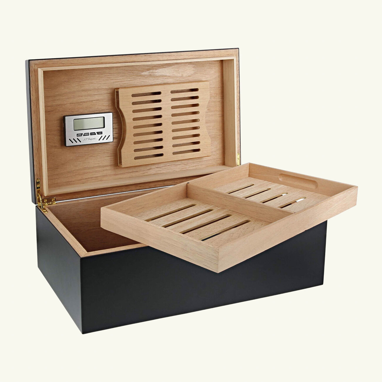 Premium Cigar Humidor Box Black st dupont premium cigar humidor box black