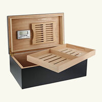 Premium Cigar Humidor Box Black st dupont premium cigar humidor box black