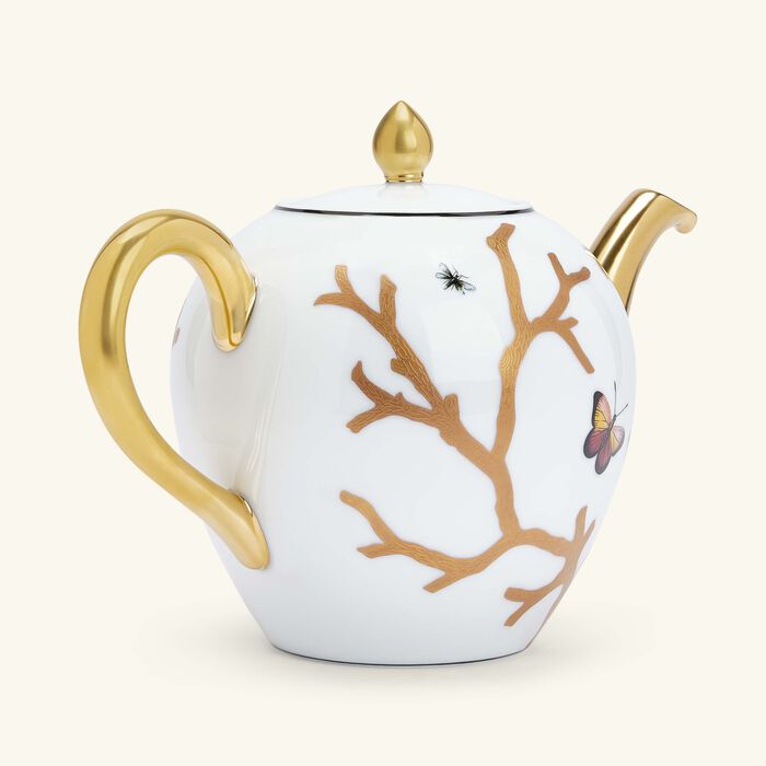 Aux Oiseaux Tea Pot Gold bernardaud aux oiseaux tea pot gold