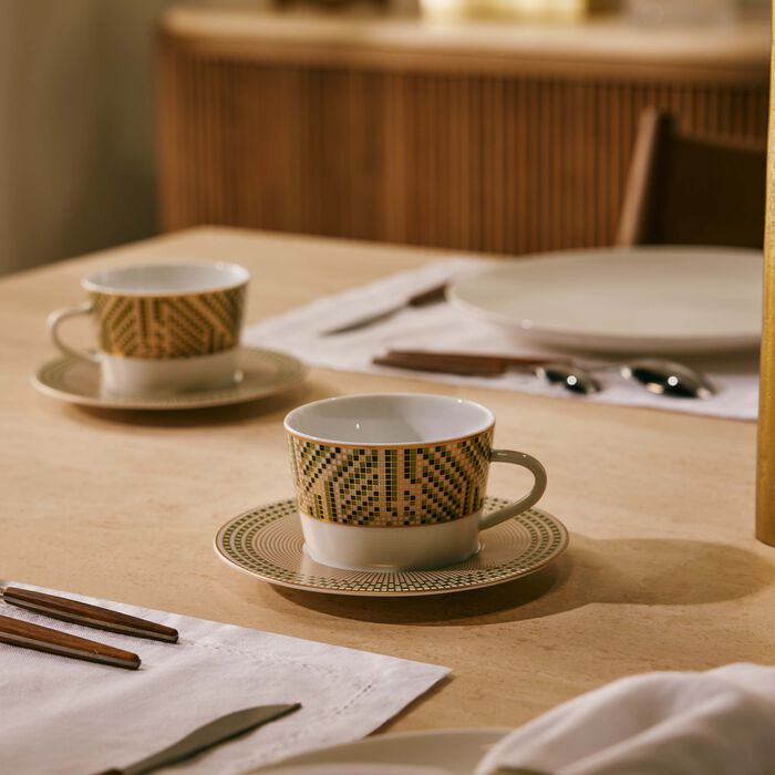 Augusta Tea Cup & Saucer Green Set Of 4 bernardaud augusta tea cup saucer green set of 4