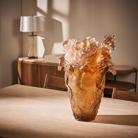 daum cavalcade glazed vase extra large brown limited edition