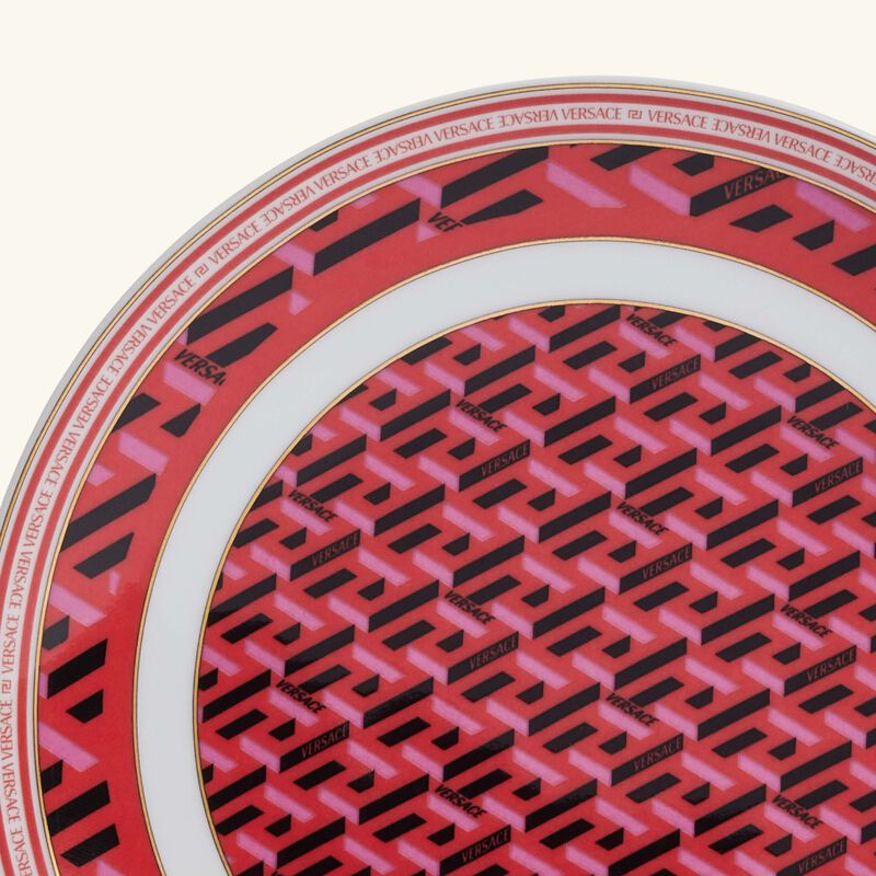 versace la greca signature bread   butter plate round red 16cm