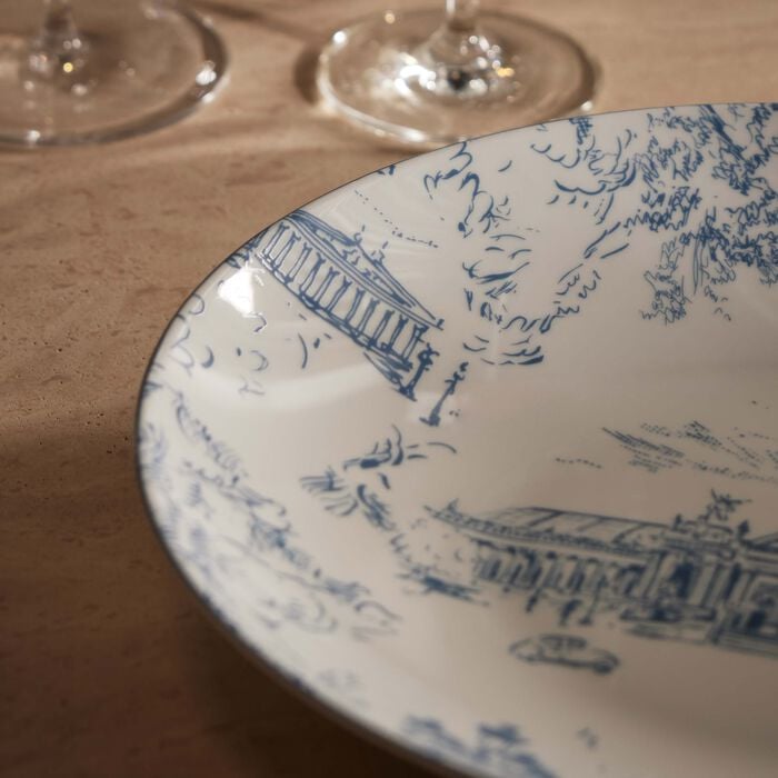bernardaud tout paris serving platter round blue 29cm