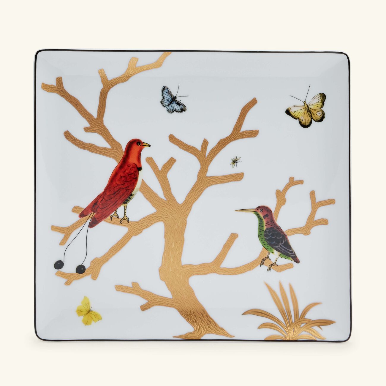 Aux Oiseaux Serving Platter Sqaure Gold 22cm bernardaud aux oiseaux serving platter sqaure gold 22cm