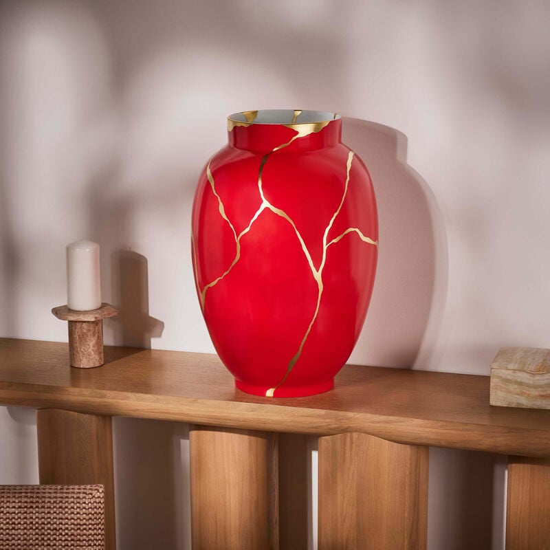 Kintsugi Vase Large Red bernardaud kintsugi vase large red
