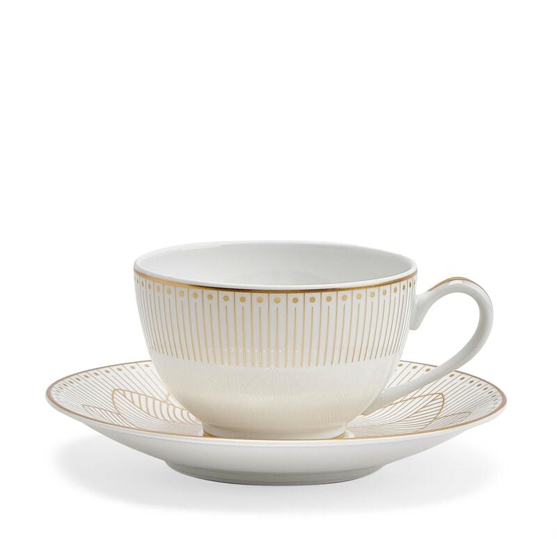 طقم مالميزون إمبيريال المؤلف من فنجانين للشاي مع صحنيهما مزيّنين بلمسات ذهبية, large