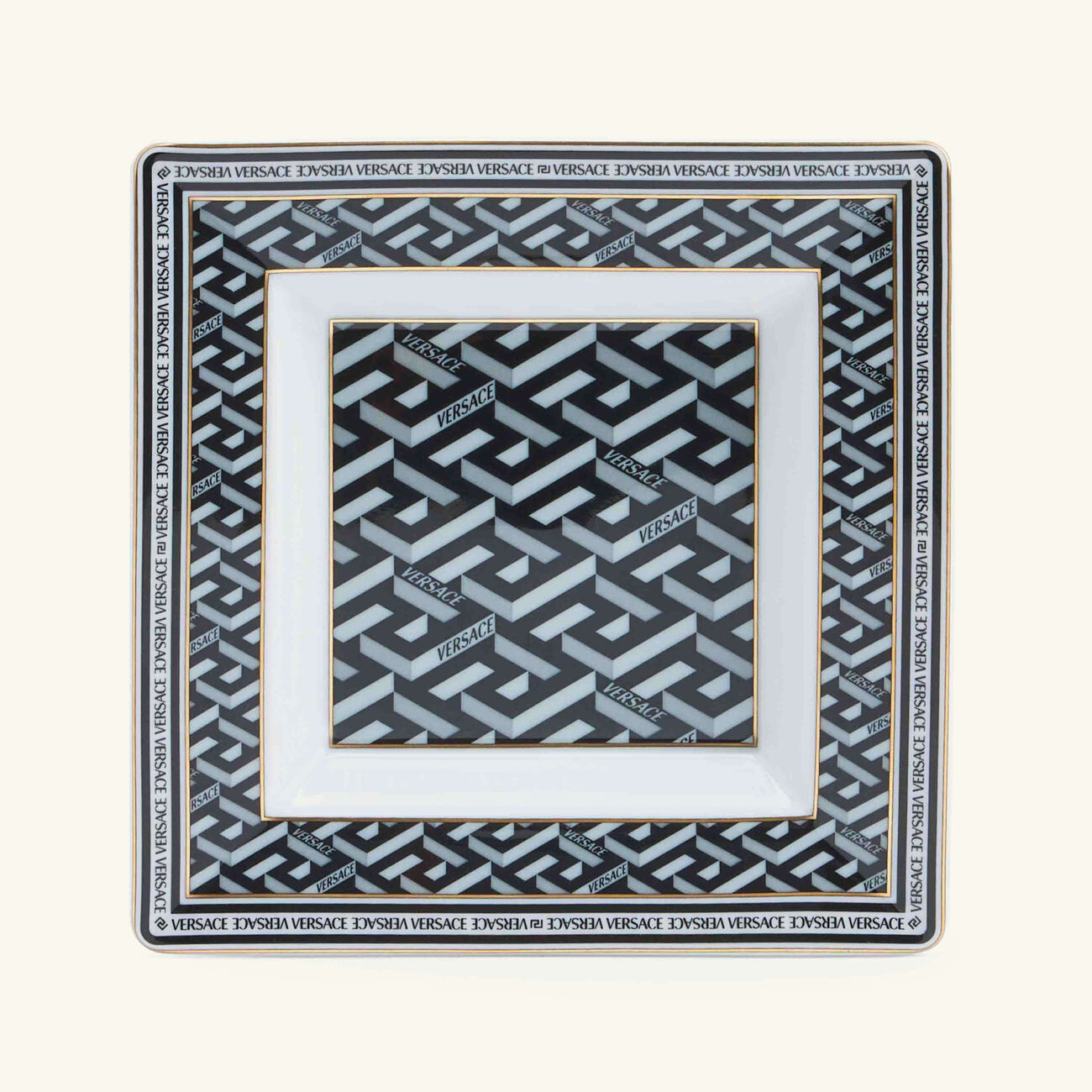 La Greca Trinket Tray Square Black versace la greca trinket tray square black