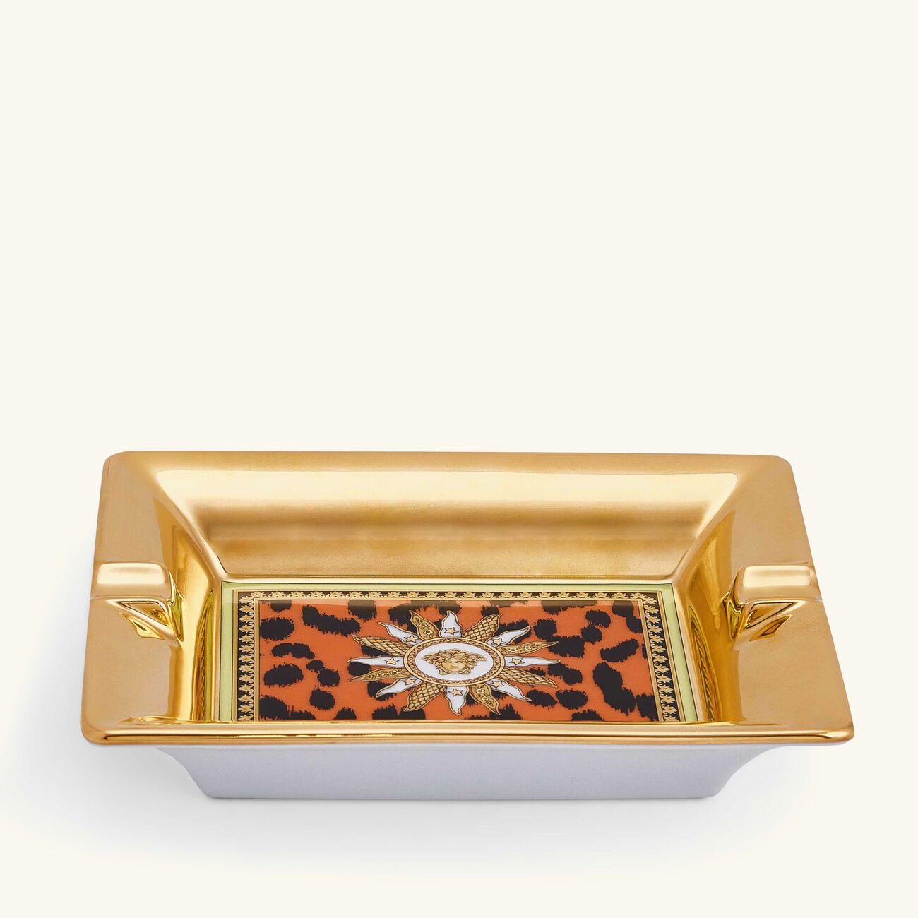Jungle Animalier Ashtray Rectangular Small Gold versace jungle animalier ashtray rectangular small gold