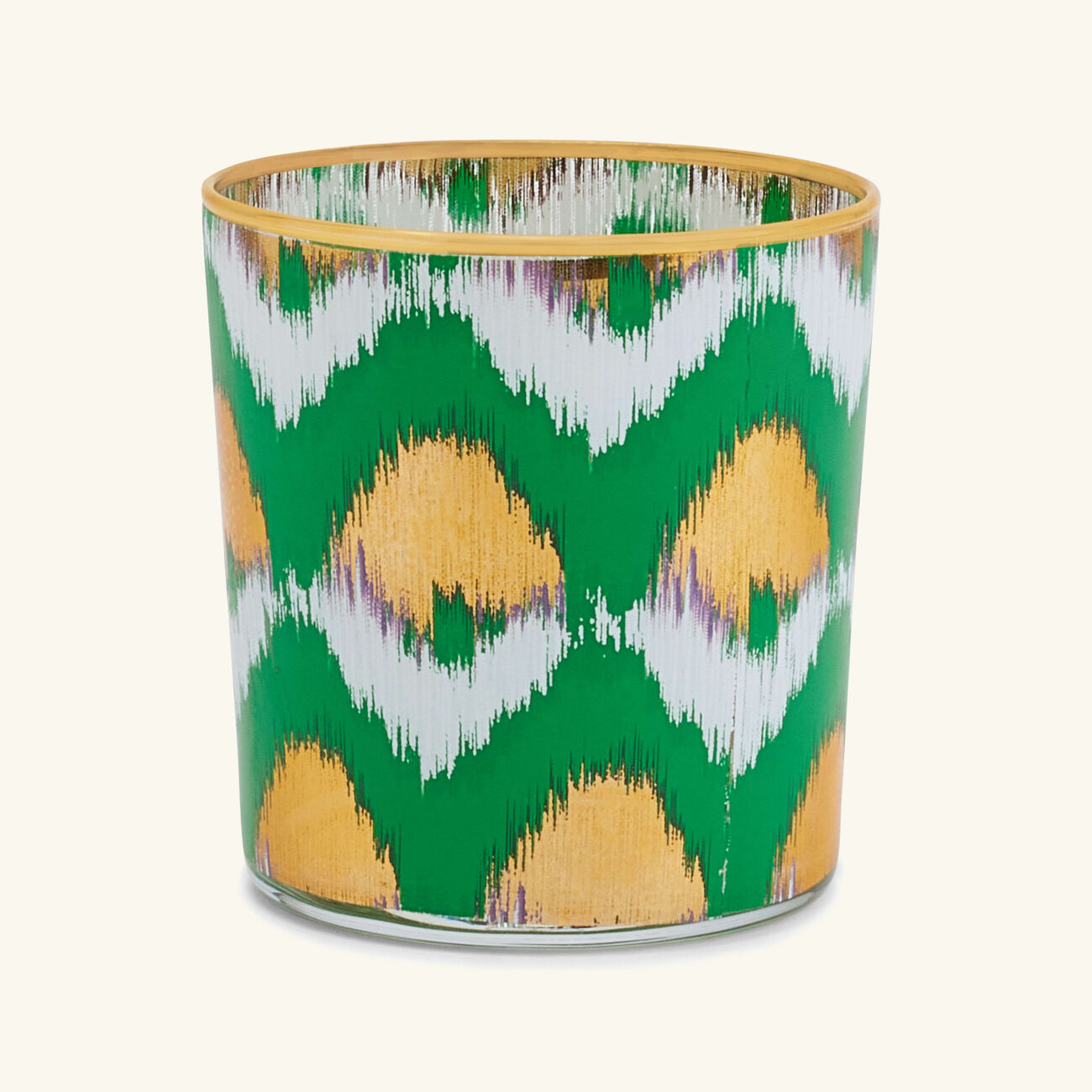 Ikat Tumbler Glass Green les ottomans ikat tumbler glass green