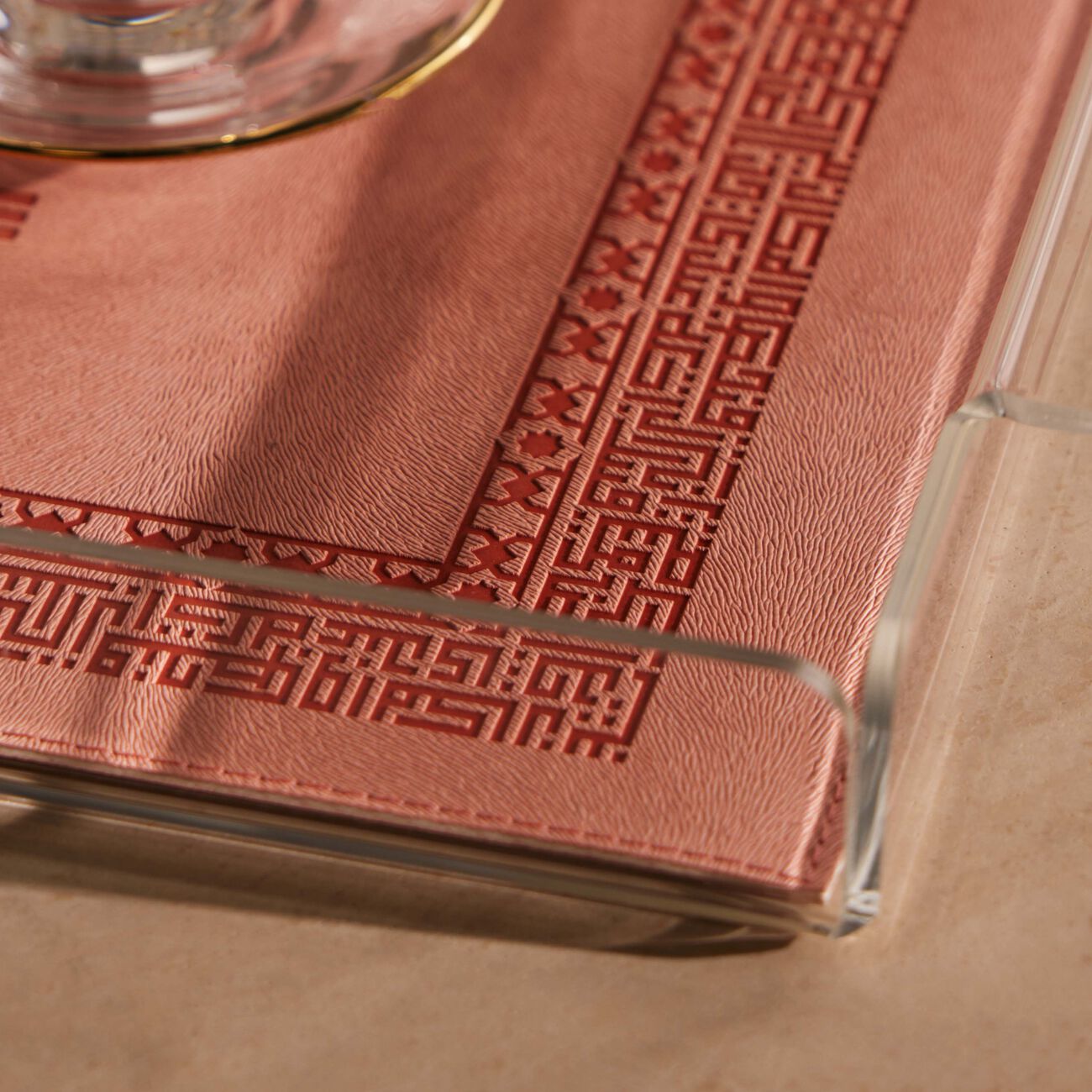 dimlaj shafa serving tray rectangular pink 49x36cm