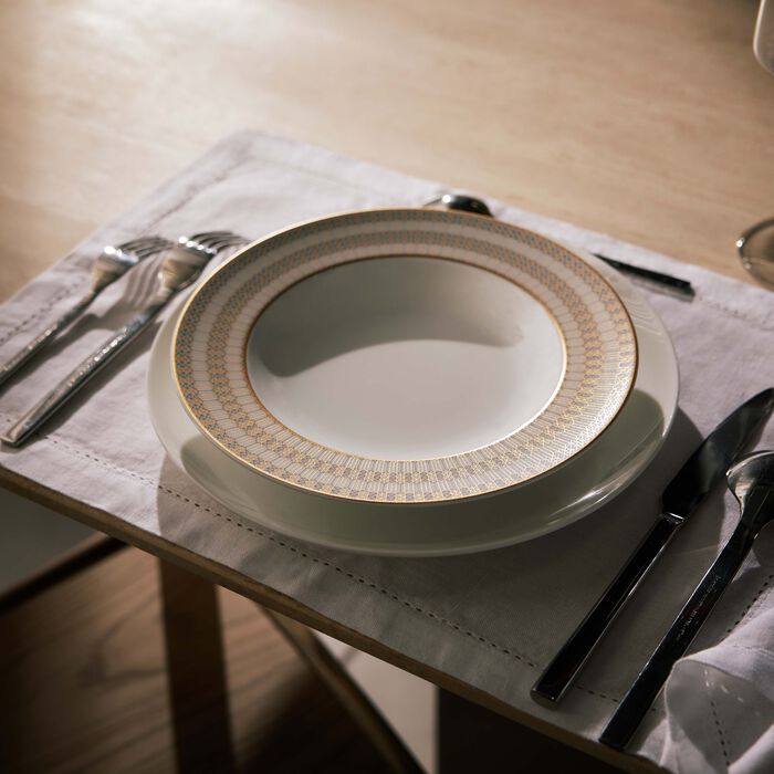 baccarat arcadia soup plate gold   platinum 23cm set of 2