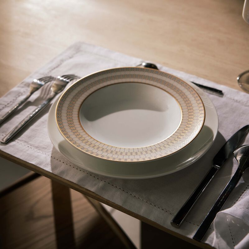 baccarat arcadia soup plate gold   platinum 23cm set of 2