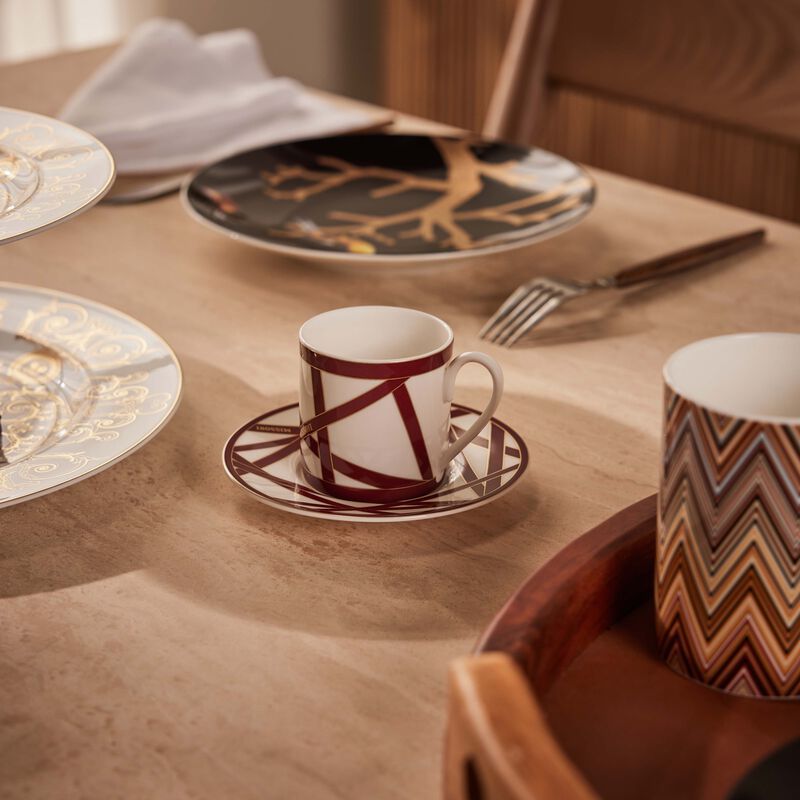 missoni home nastri coffee cup   saucer red set of 2