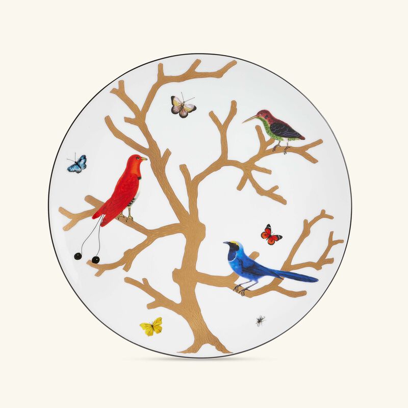 bernardaud aux oiseaux service plate round gold 31cm