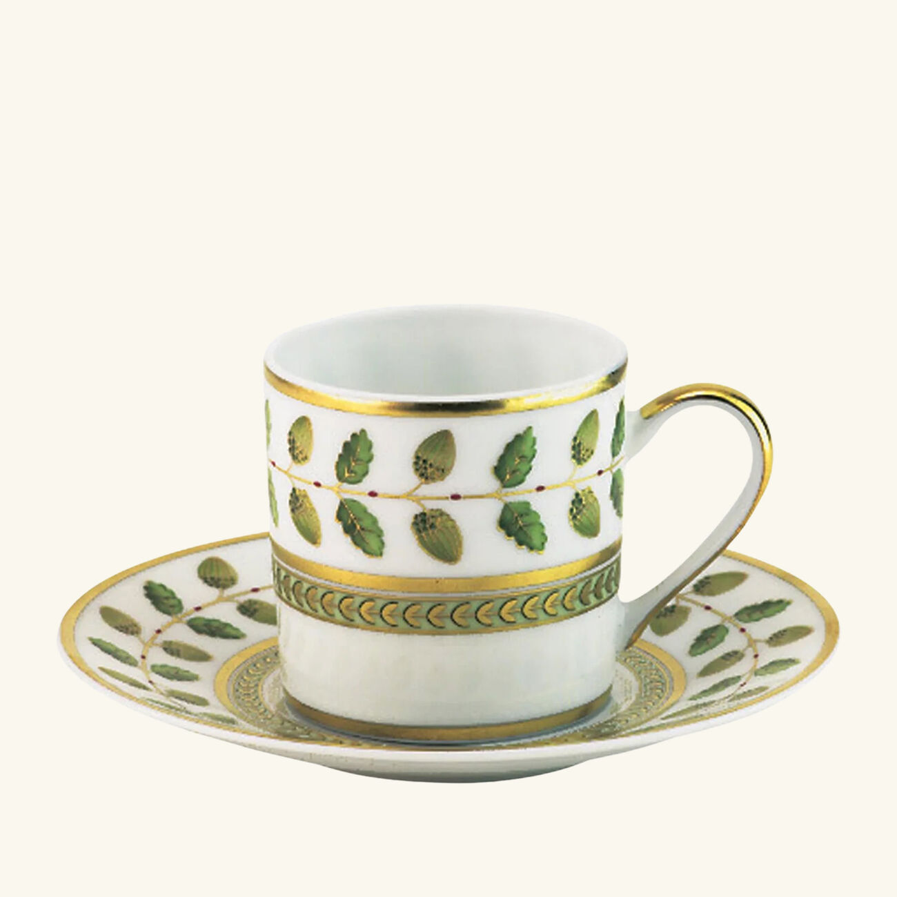 bernardaud constance coffee cup   saucer green
