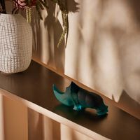 daum ongava rhinoceros figurine medium blue