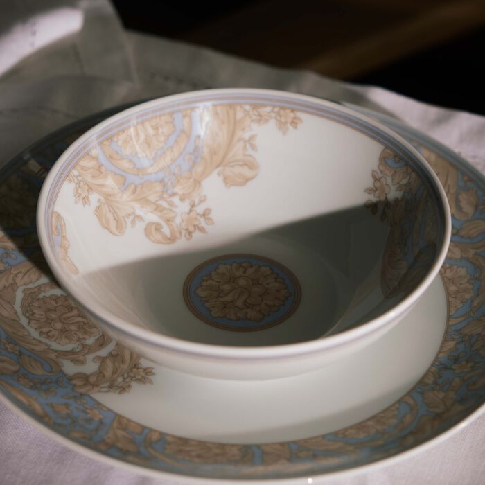 versace barocco blue children dinnerware gift set
