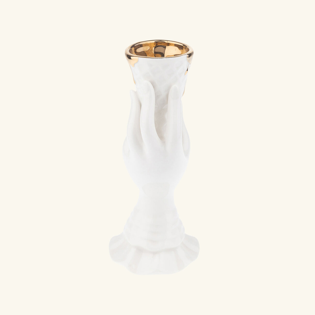 Gilded I-Scream Vase Small White jonathan adler gilded i scream vase small white