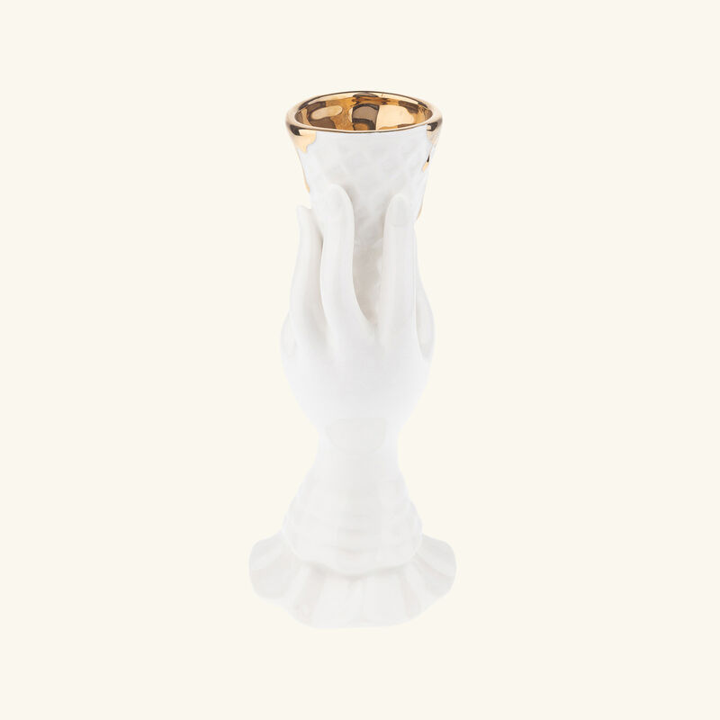 Gilded I-Scream Vase Small White jonathan adler gilded i scream vase small white