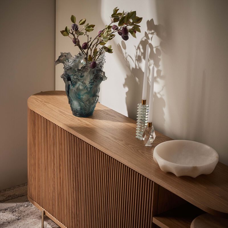 daum horses vase medium grey limited edition