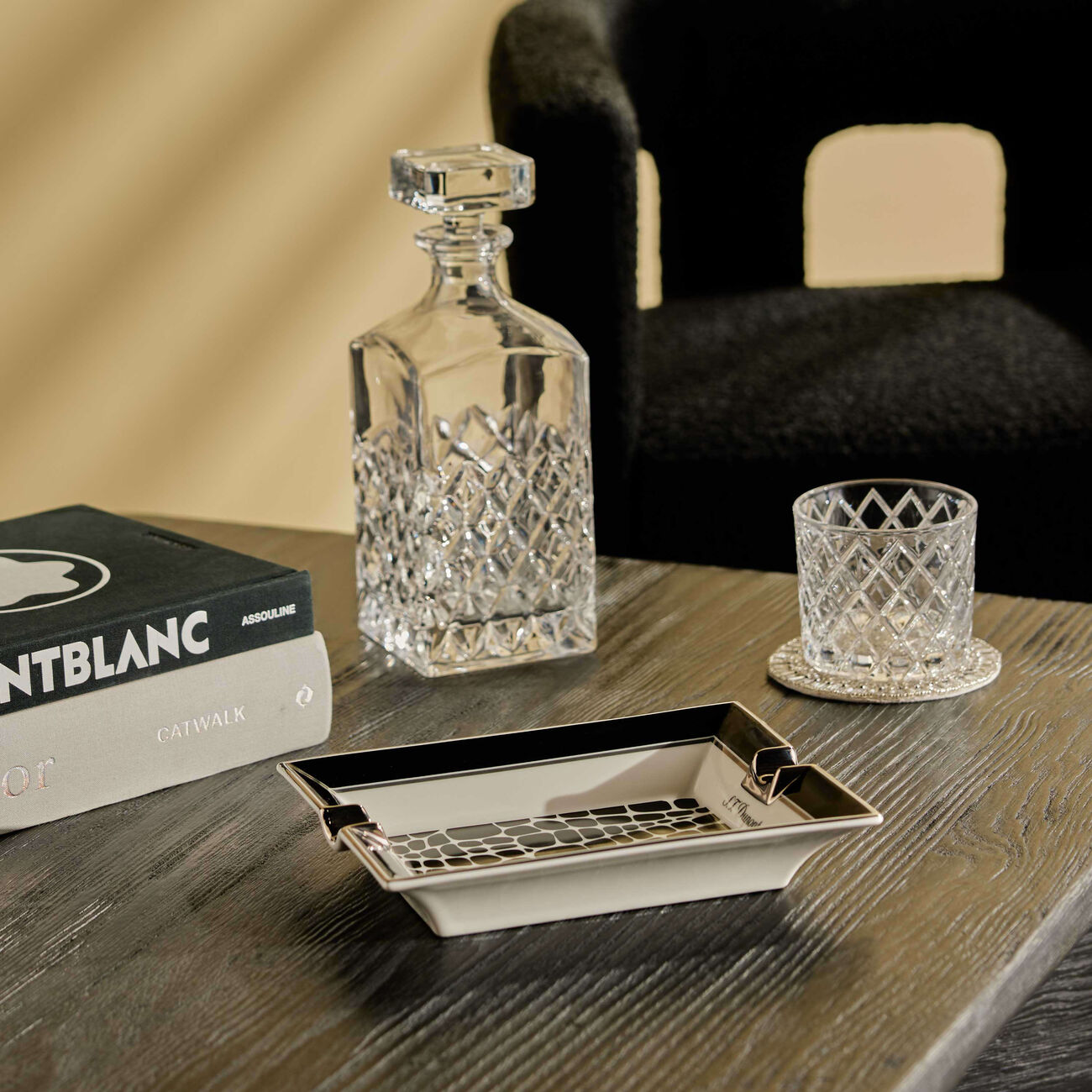 Crocodile Ashtray Rectangular Mini Black st dupont crocodile ashtray rectangular mini black