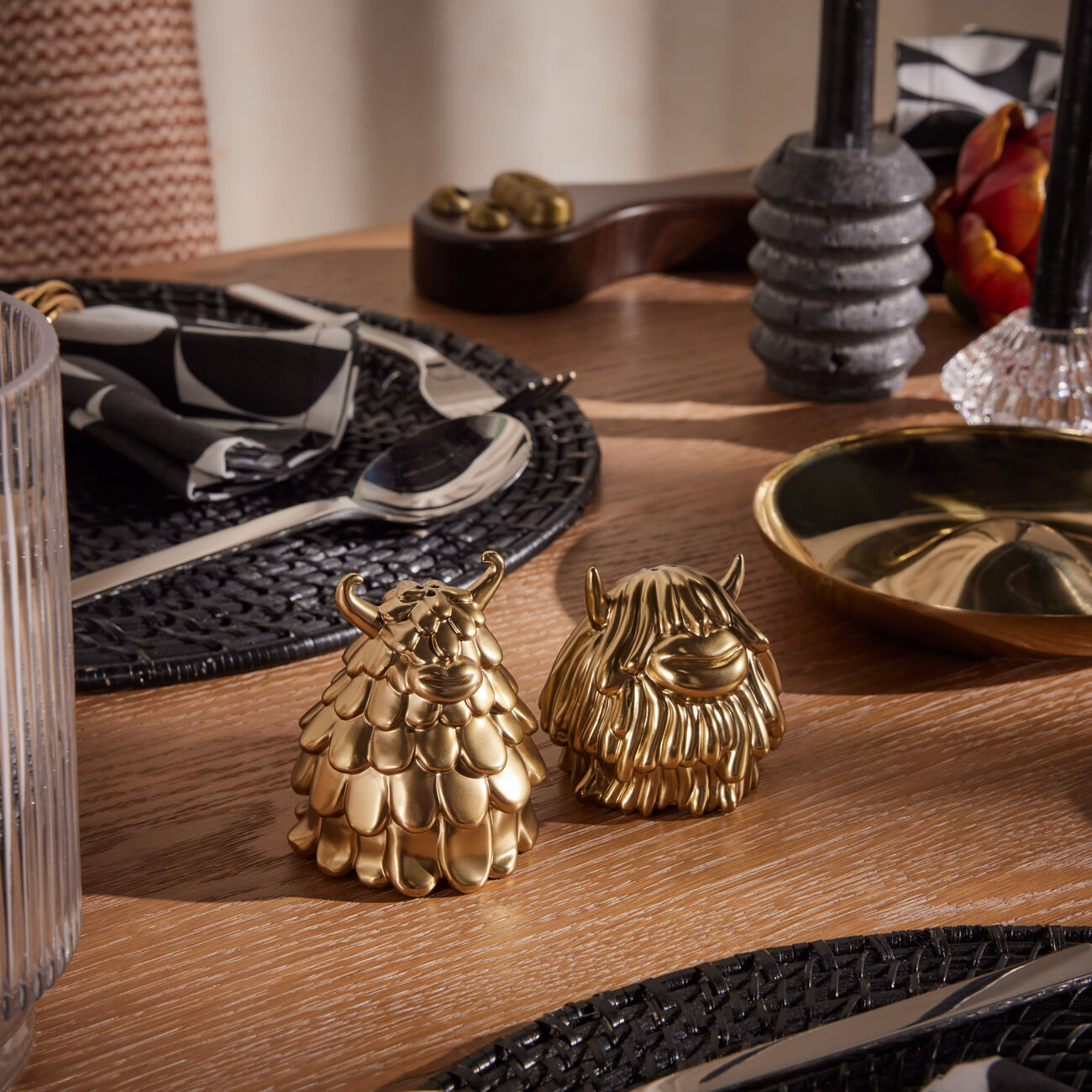 Haas Niki & Simon Salt & Pepper Shakers Gold l objet haas niki simon salt pepper shakers gold