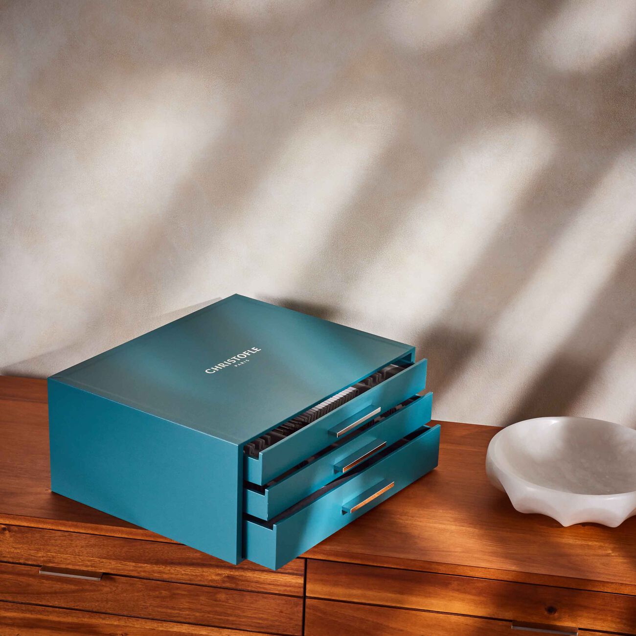 Albi Acier 110 Piece Flatware Set with Chest Stainless Steel christofle albi acier 110 piece flatware set with chest stainless steel