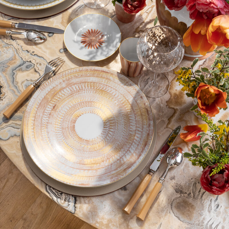 marie daage agate bicolore charger plate round pink 30cm