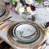 Handpainted Dessert Plate Round Green 21cm marie daage handpainted dessert plate round green 21cm