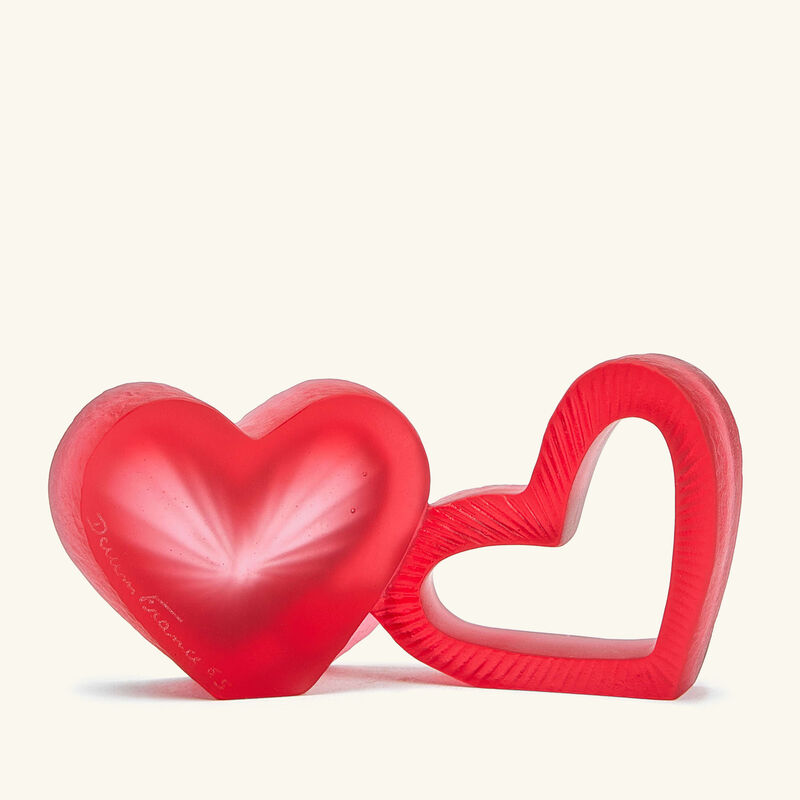 daum valentine heart figurine mini red