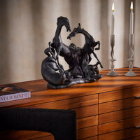 Horses' Group Sculpture Large Black lladro horses group sculpture large black