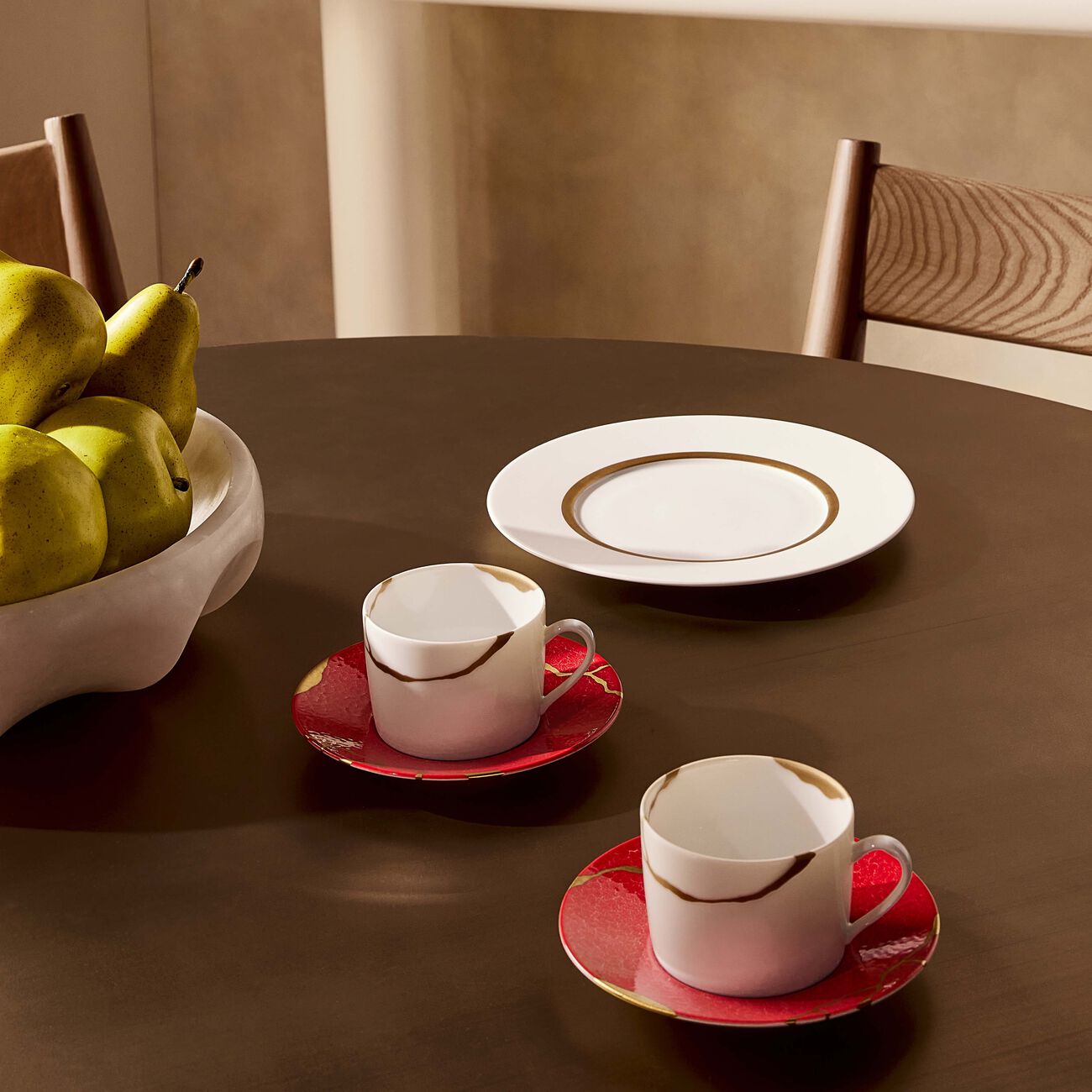 برناردو kintsugi rouge teacups and saucers   set of 2