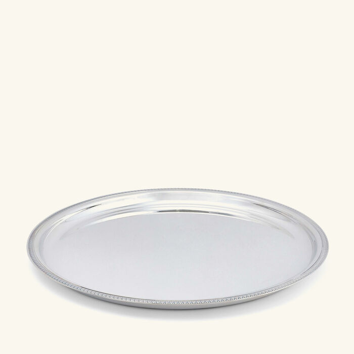 كريستوفل صينية الضيافة مالميزون دائرية كبيرة مطلية بالفضة