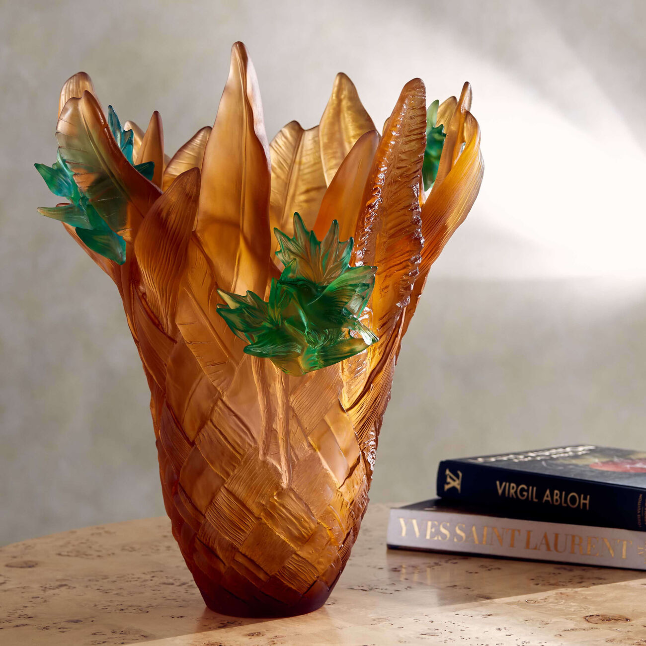 daum tressage paradis vase large orange