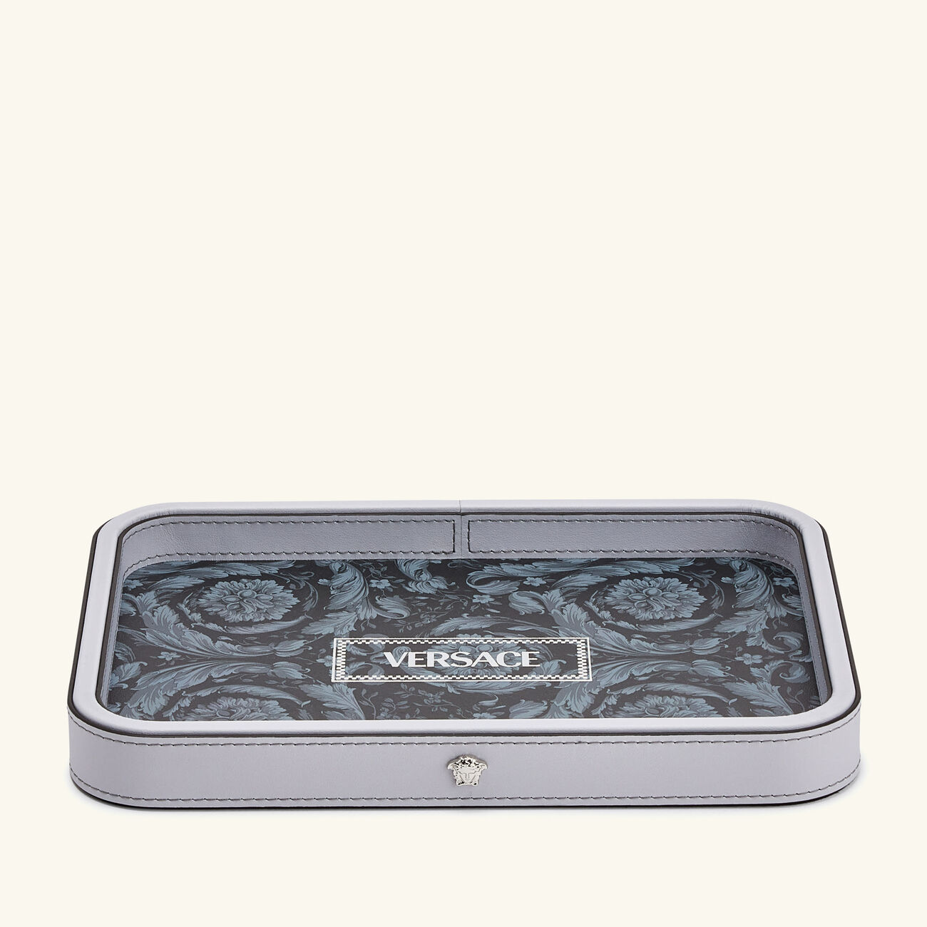 Barocco Trinket Tray Rectangular Small Grey versace barocco trinket tray rectangular small grey