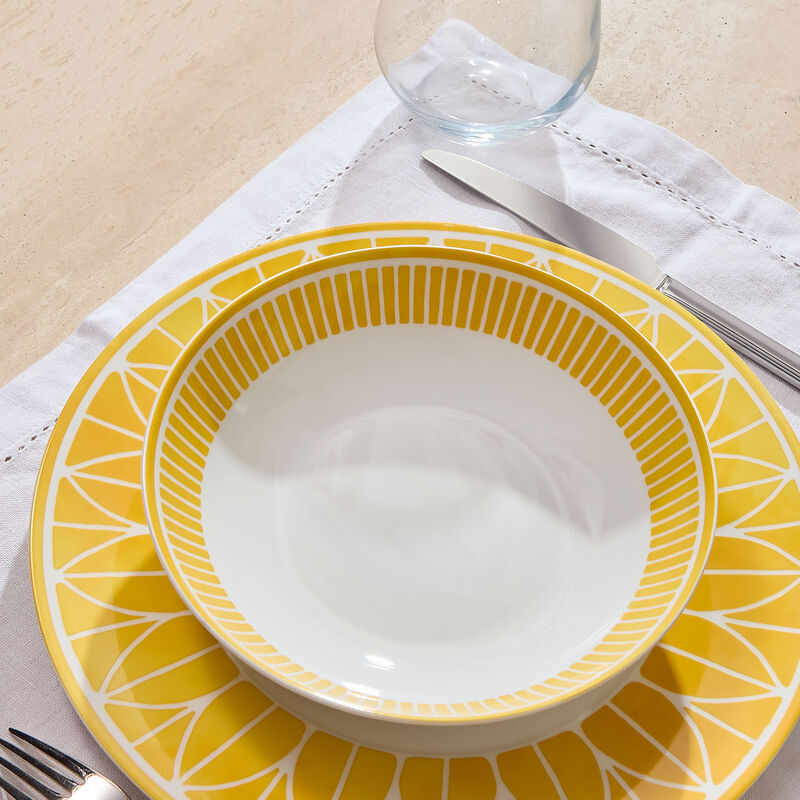 christofle malmaison riviera soup cereal pasta bowl round yellow 19 cm