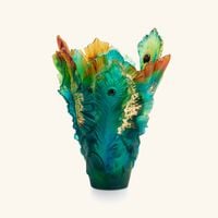 مزهرية فلور دو باون كبيرة أخضر وذهبي دوم مزهرية فلور دو باون كبيرة أخضر وذهبي