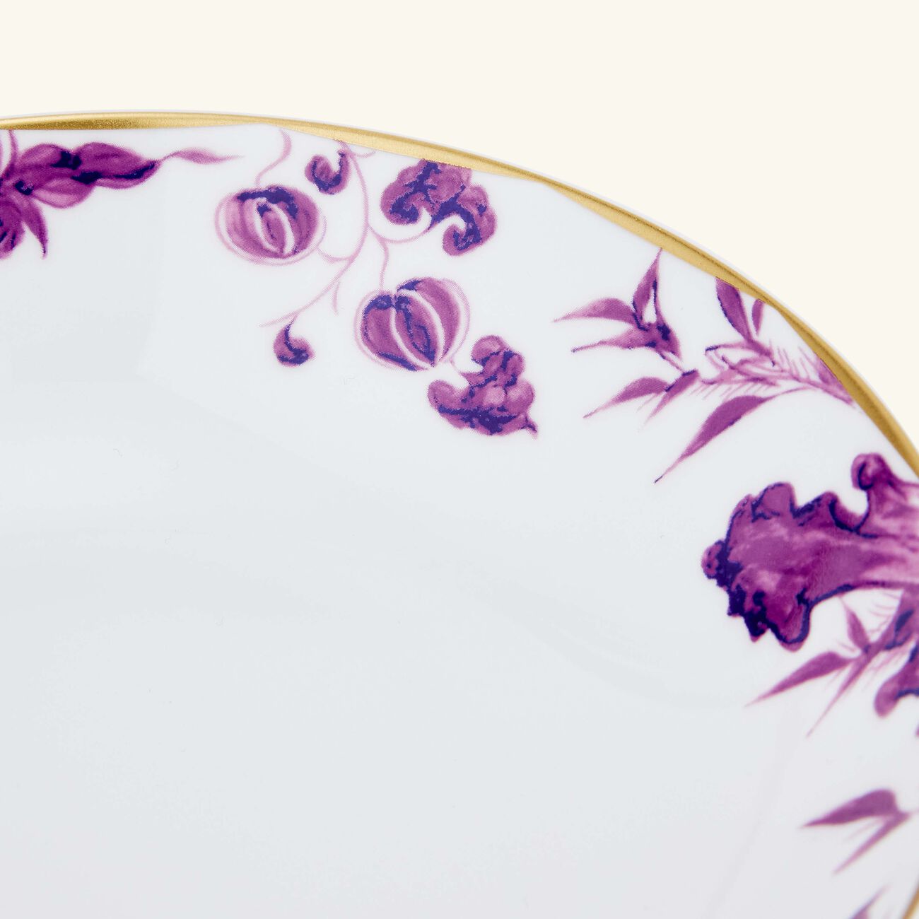 bernardaud prunus soup plate round purple 19cm