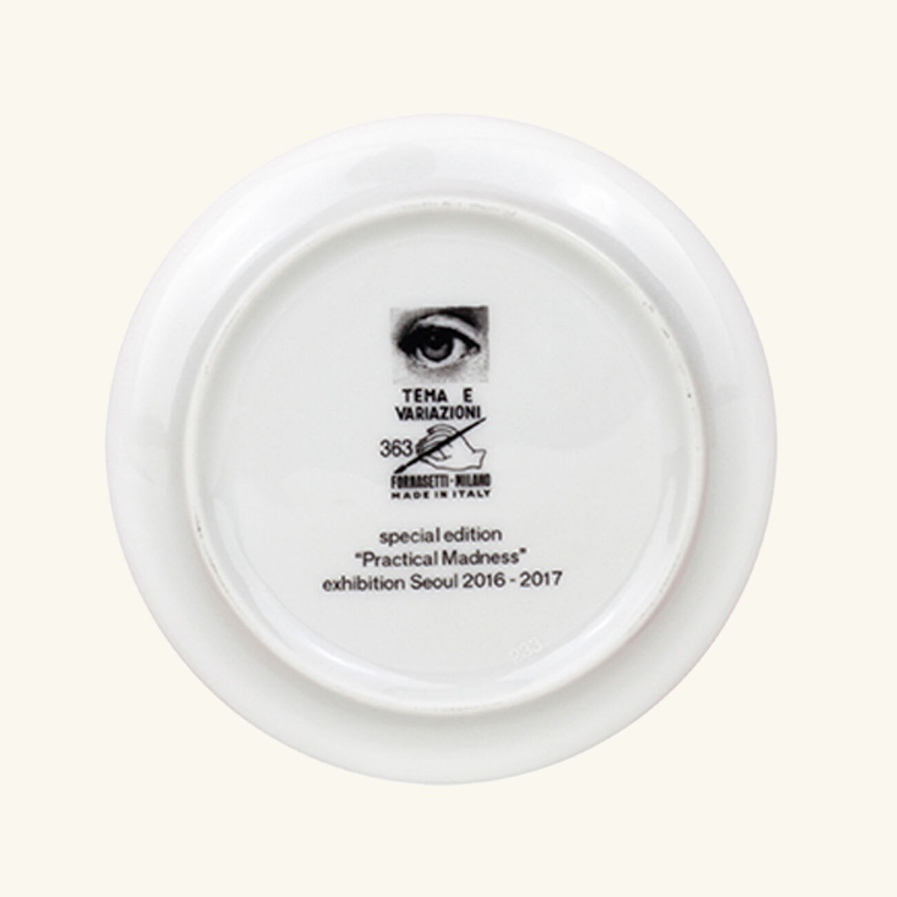 Tema e Variazioni No.363 Coaster Grey fornasetti tema e variazioni no 363 coaster grey