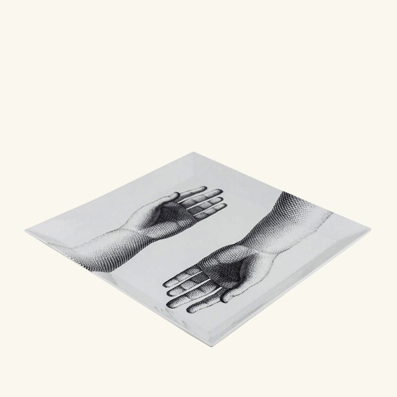 fornasetti mani tray square large grey