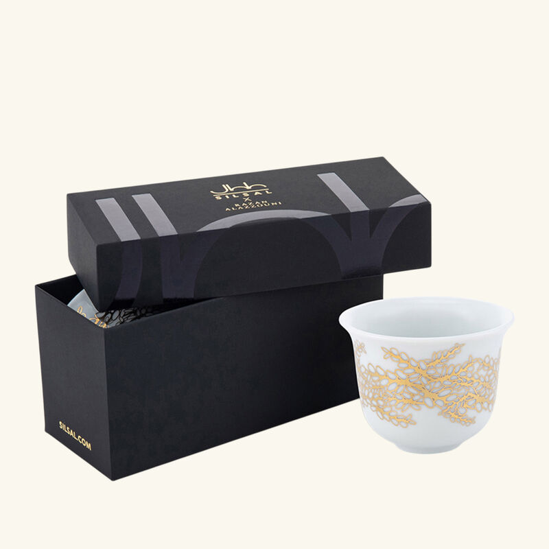 silsal tamrah by razan alazzouni tara arabic coffee cup gold set of 2