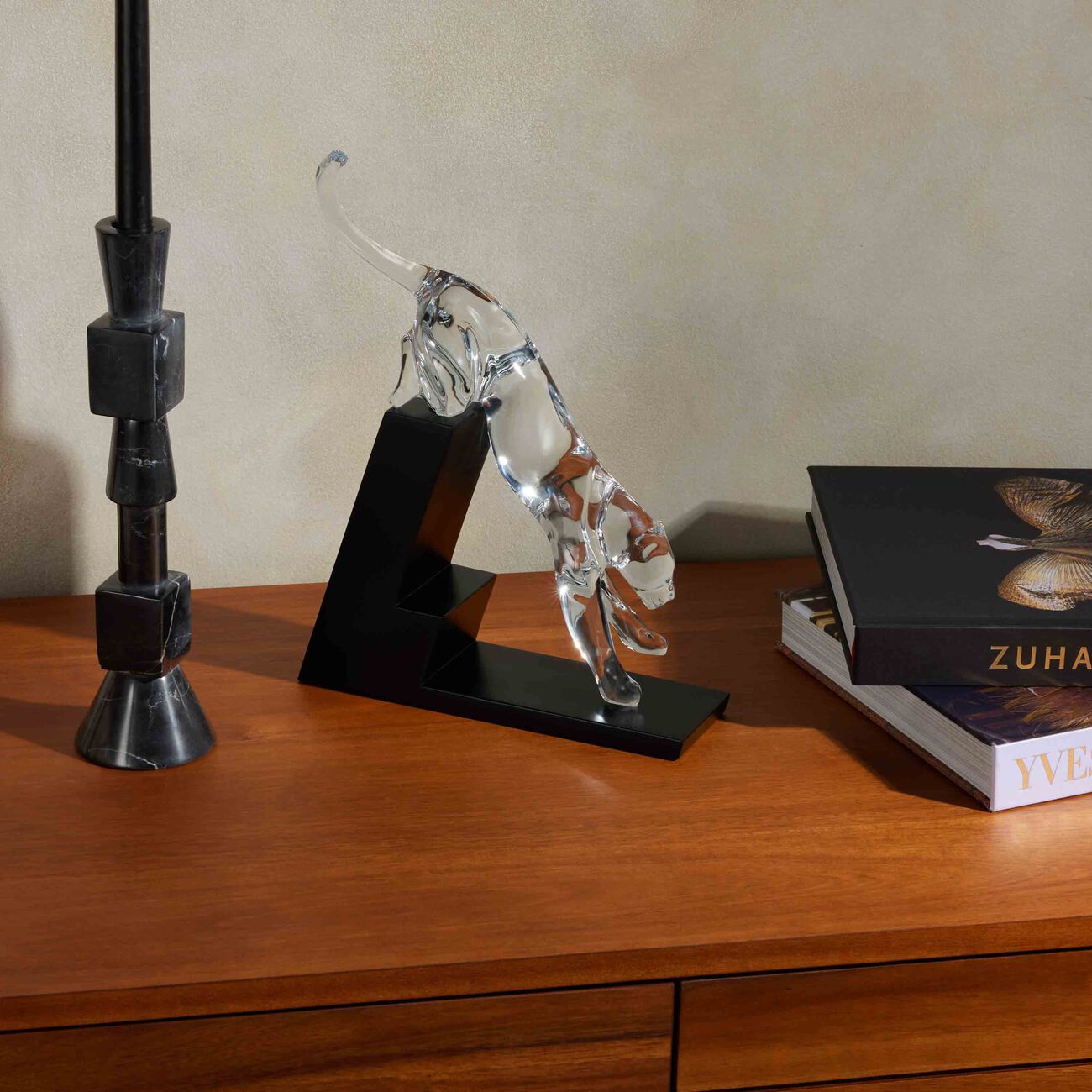 baccarat panther the leap sculpture medium clear