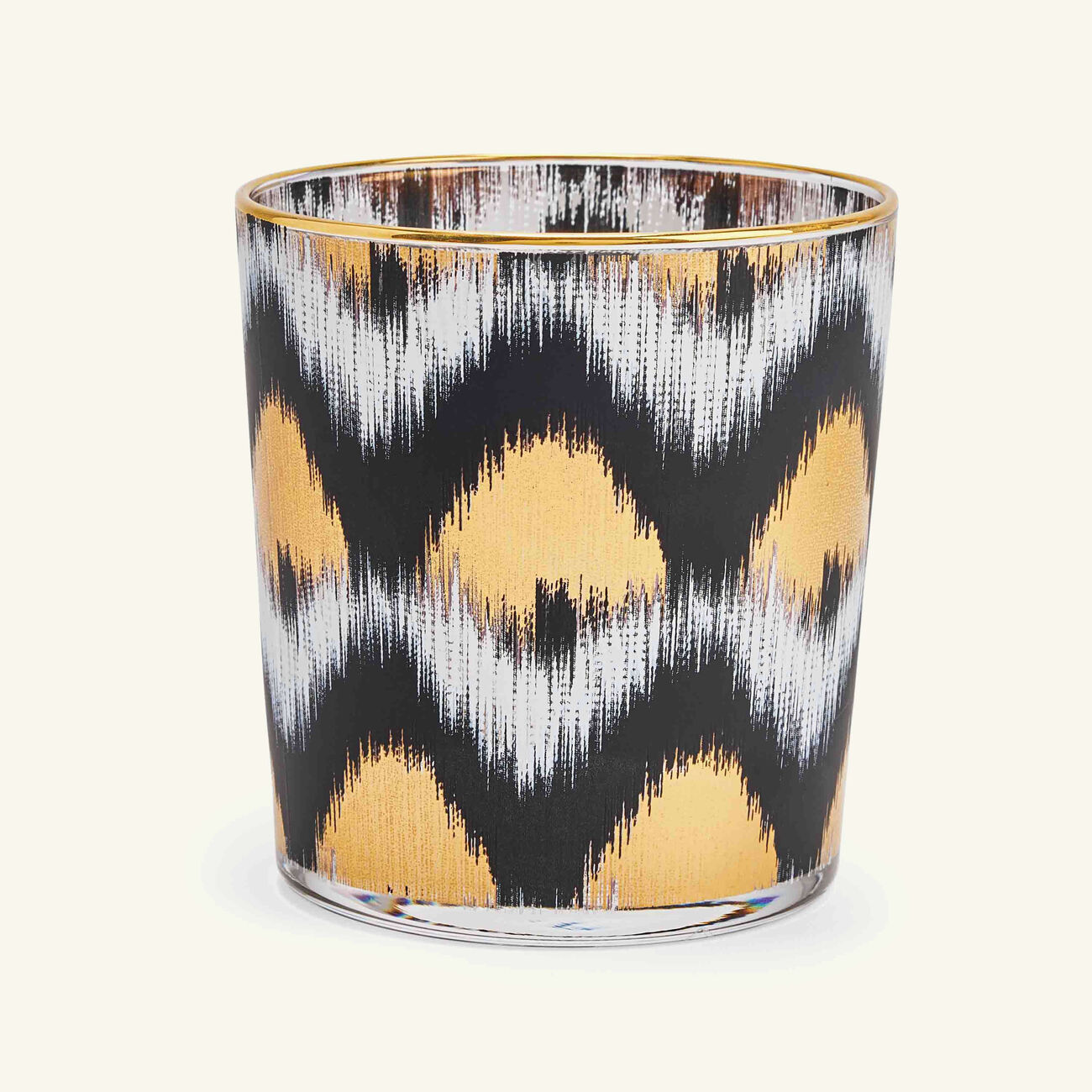 Ikat Tumbler Glass Black les ottomans ikat tumbler glass black