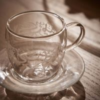 Thuluth Coffee Cup & Saucer Clear Set of 6 dimlaj thuluth coffee cup saucer clear set of 6