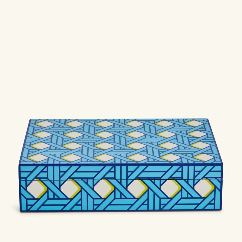 جوناثان أدلر علبة ديكور باسكيت ويف كبيرة باللون الأزرق