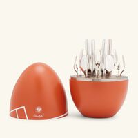 christofle mood roland garros party flatware set 24 pieces orange