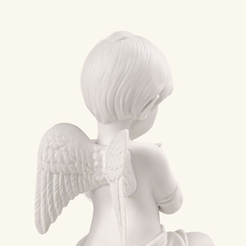 Angel With Flower Sculpture Small White lladro angel with flower sculpture small white