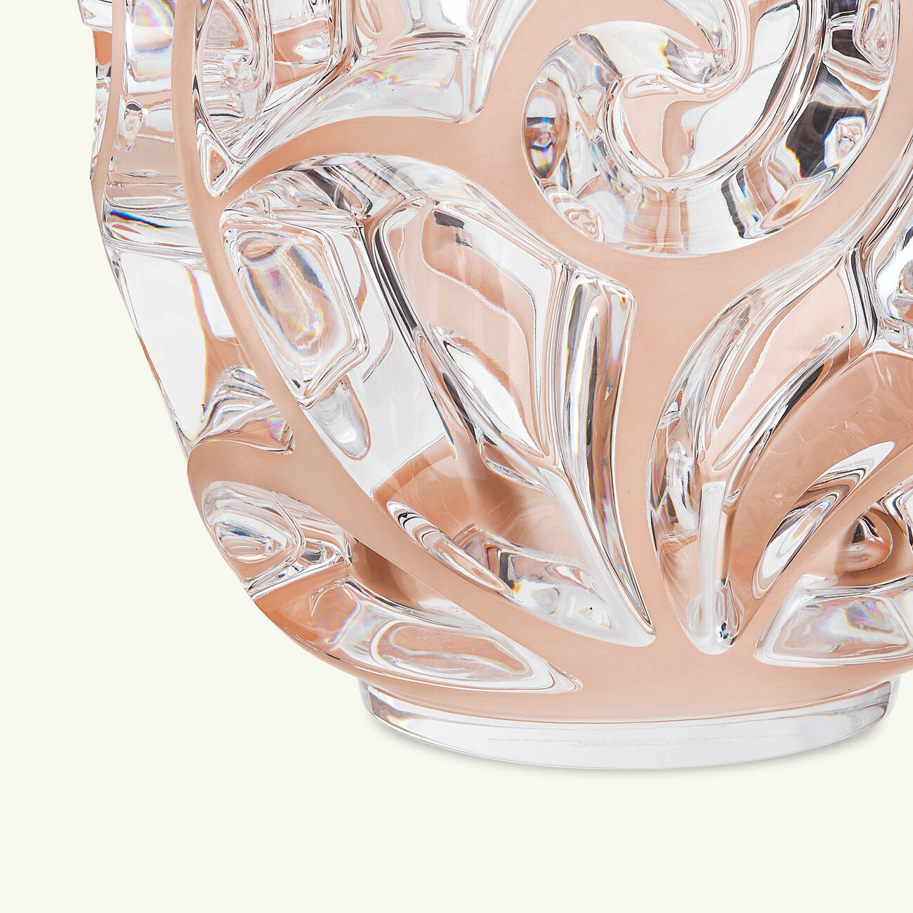 lalique tourbillons vase round medium pink