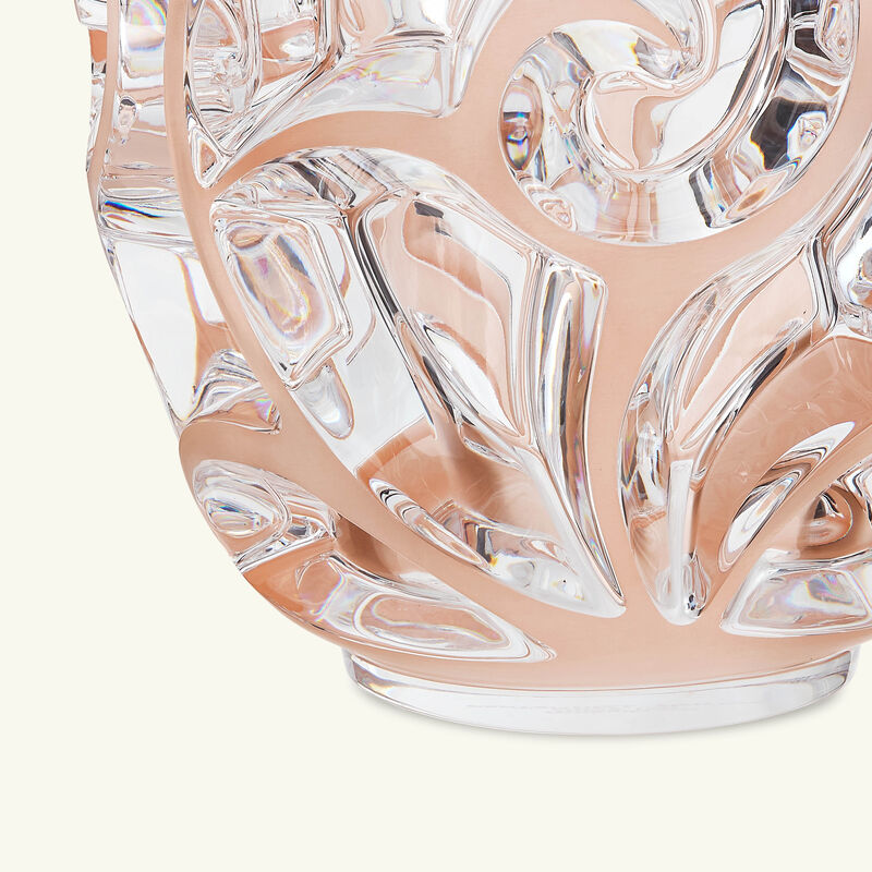 lalique tourbillons vase round medium pink